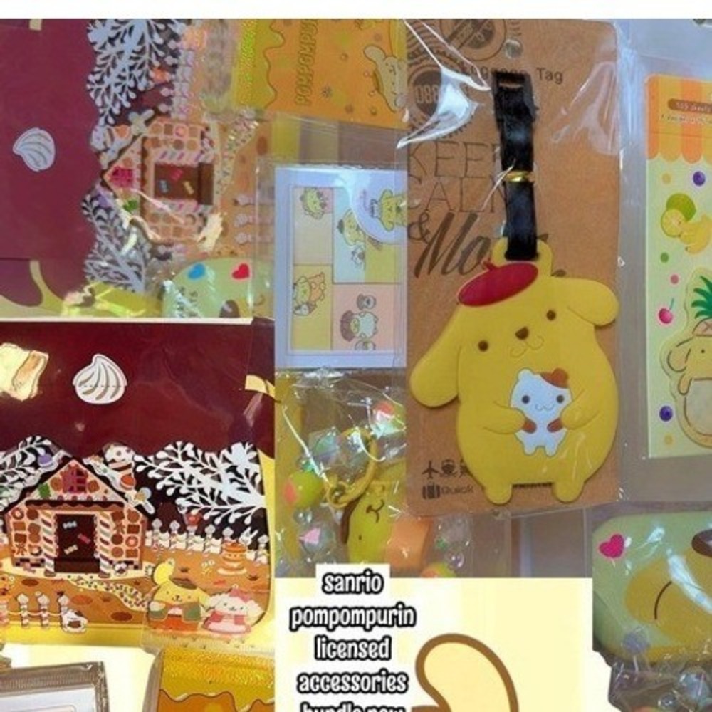 SANRIO POMPOMPURIN LICENSED ADORABLE ACCESSORY KEYCHAIN BUNDLE LOT NEW